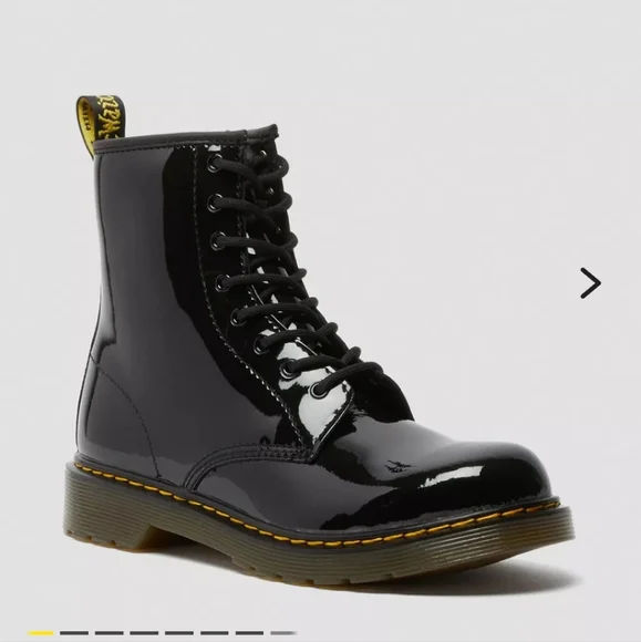 Dr. Martens 1460Y Patent Leather Lace Up Boots - Picture 3 of 7